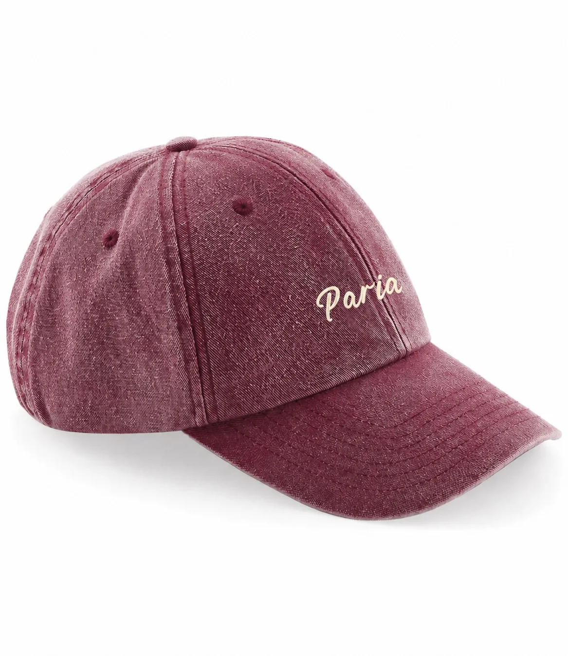 Script Logo 6 Panel Cap | Washed Burgundy - Image 2