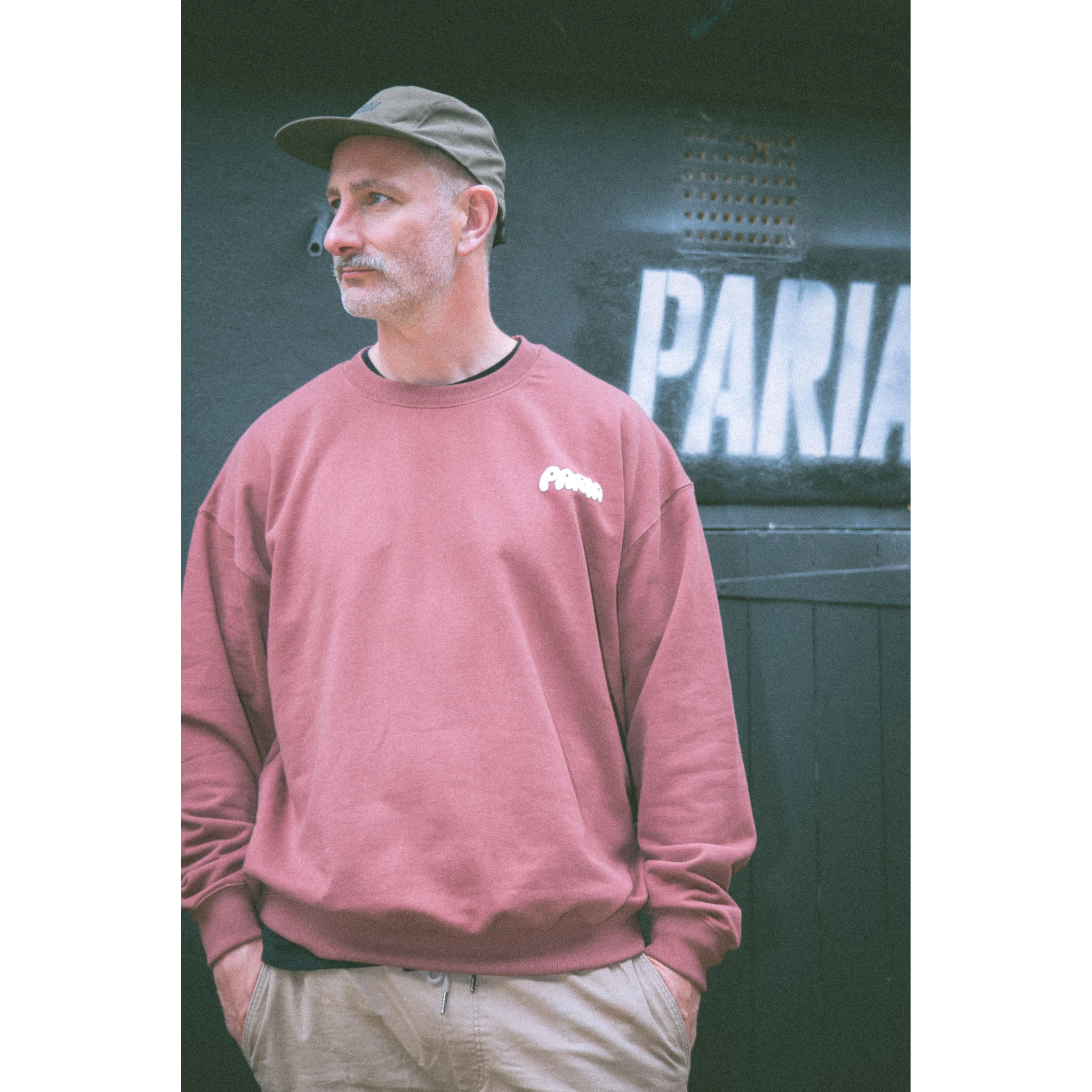 Cloud Print Cycling Sweatshirt Rust - Image 7
