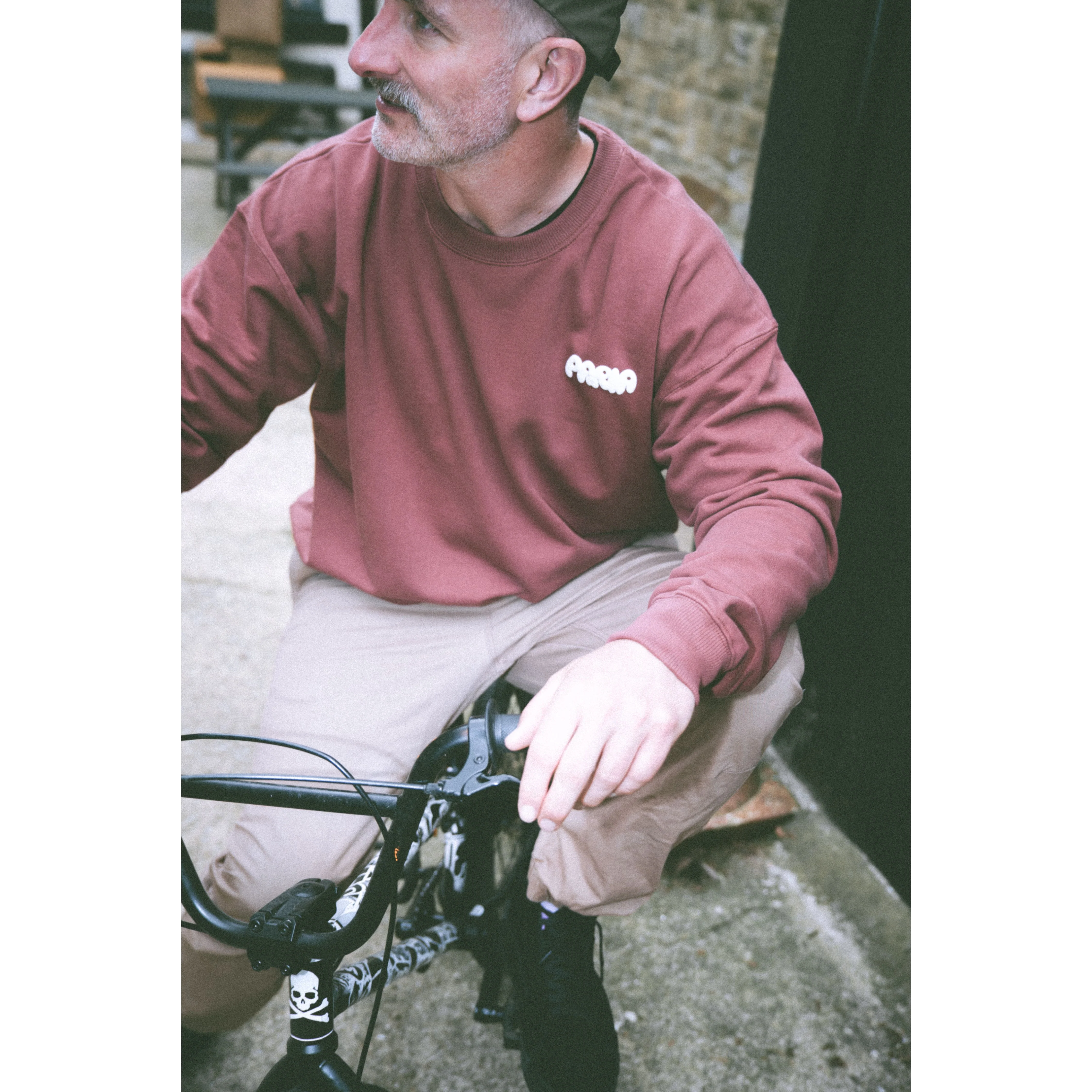 Cloud Print Cycling Sweatshirt Rust - Image 9