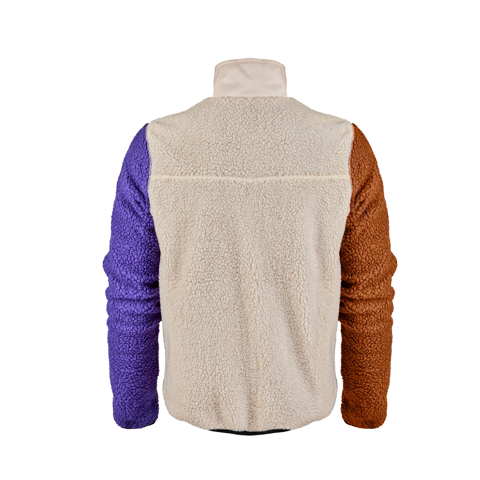 Cream Sherpa Fleece Cycling Commuter Jacket - Image 2
