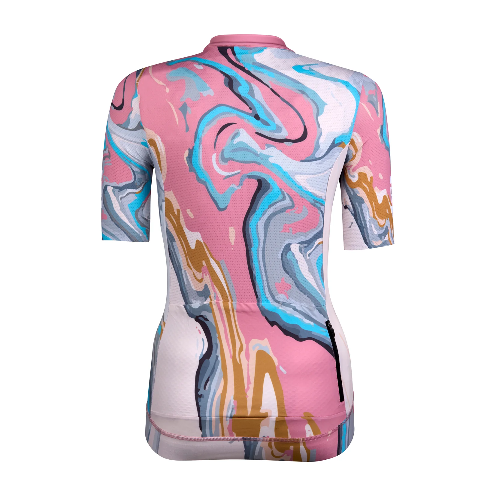 Marble Print Women's Short Sleeve Cycling Jersey - Image 3