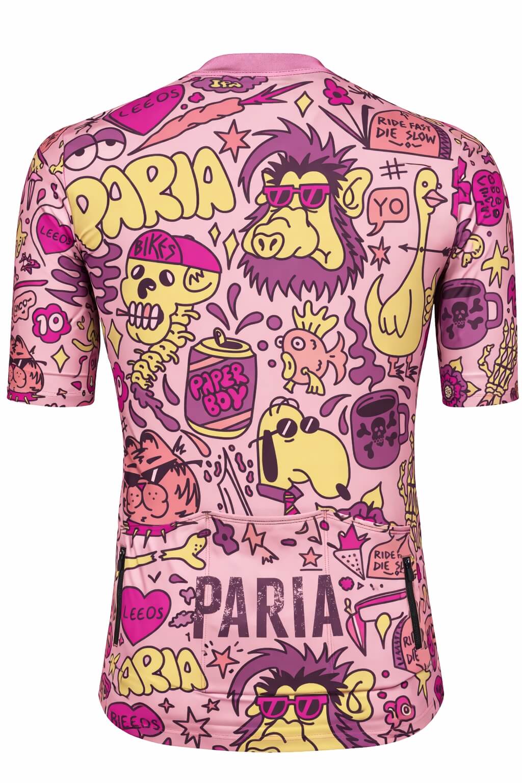 PARIA Paperboy Cycling Jersey ‚Äì Pink Graphic Women‚Äôs Race Fit - Image 2